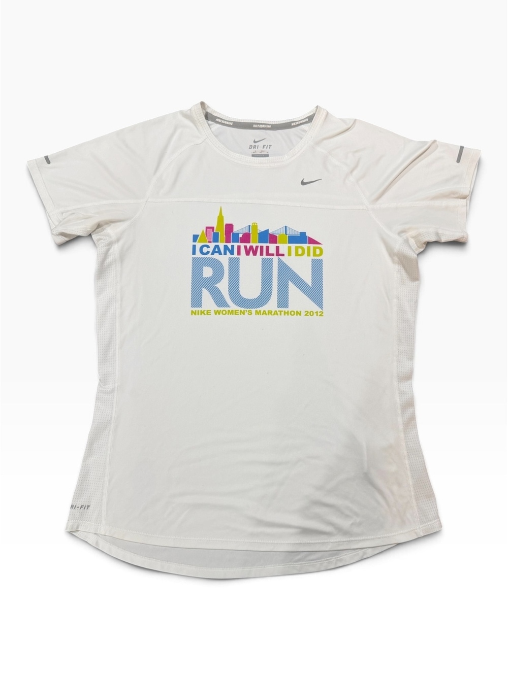 Nike Women's Marathon 2012 Dri-FIT Running T-Shirt Size Large White
